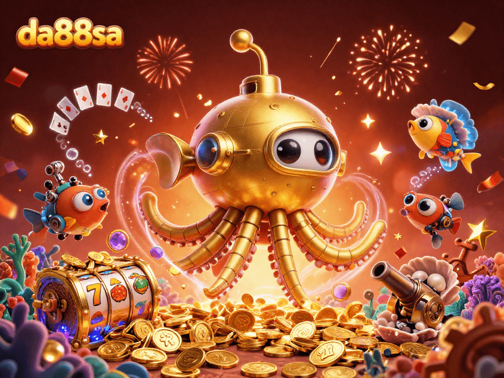 Experience thrilling wins at da88sa with vibrant underwater scenes and immersive casino elements.