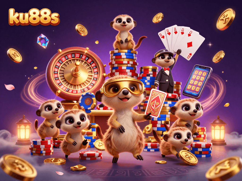 ku88s meerkats running a vibrant casino with dynamic games and rich visuals