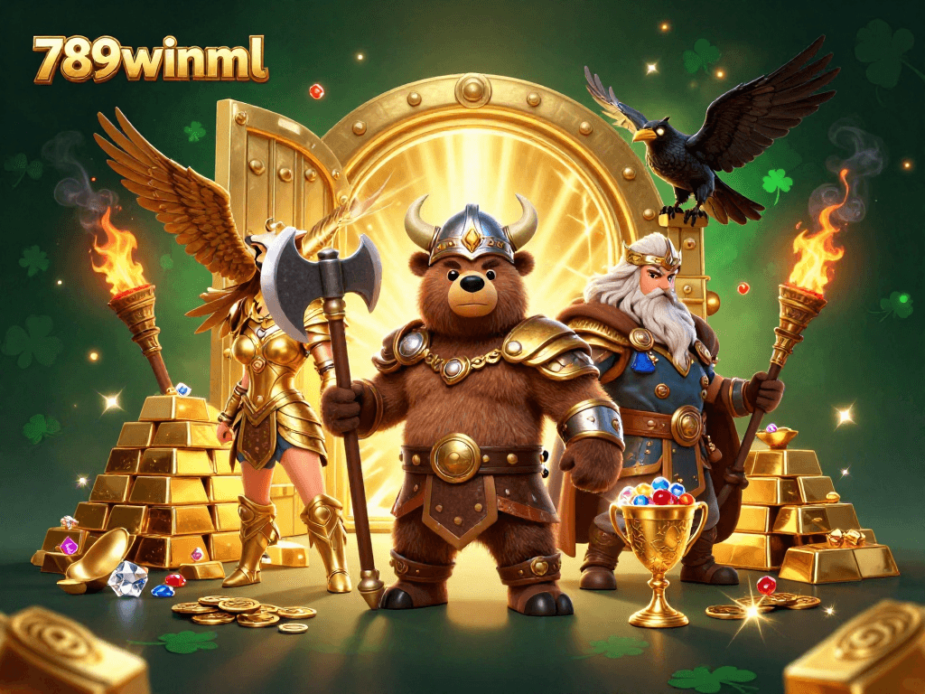 Engage with thrilling action at 789winml as Viking characters uncover treasure in a dynamic scene.
