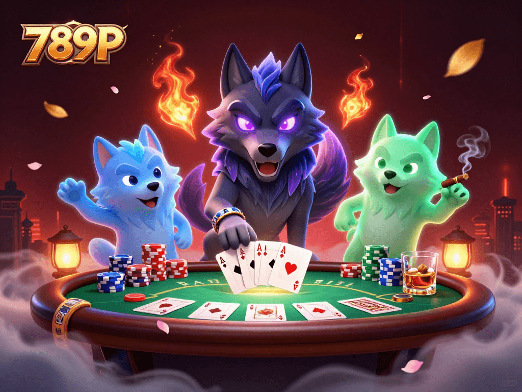 Join 789P for an engaging poker showdown, showcasing vibrant characters and thrilling gameplay elements.