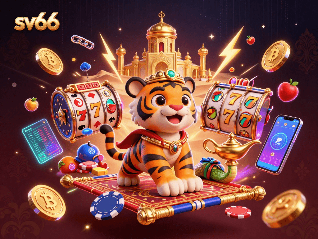 Engage with sv66 in exciting slot gaming adventures surrounded by vibrant casino elements.