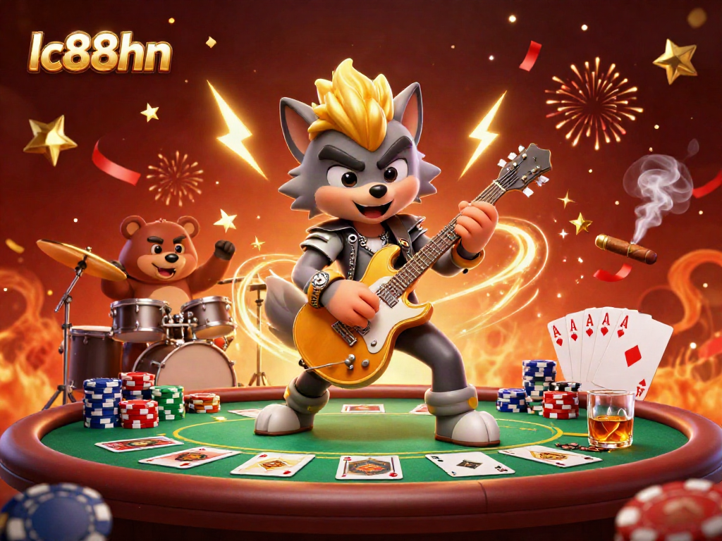 Experience the excitement of lc88hn with a vibrant 3D casino scene featuring engaging characters and dynamic gaming elements.