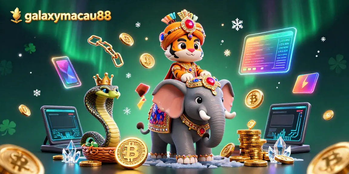 Play exciting casino games at galaxymacau88 with neon crypto coins and vibrant characters.