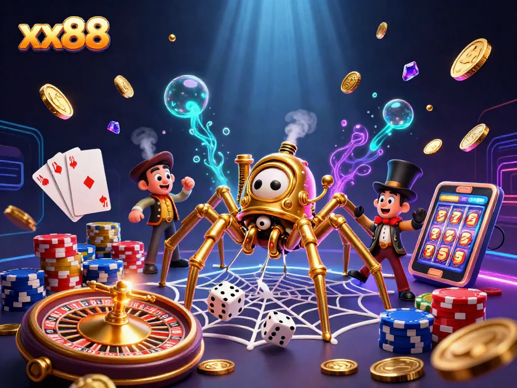 Experience exciting gameplay with xx88's steampunk casino elements and vibrant atmosphere.