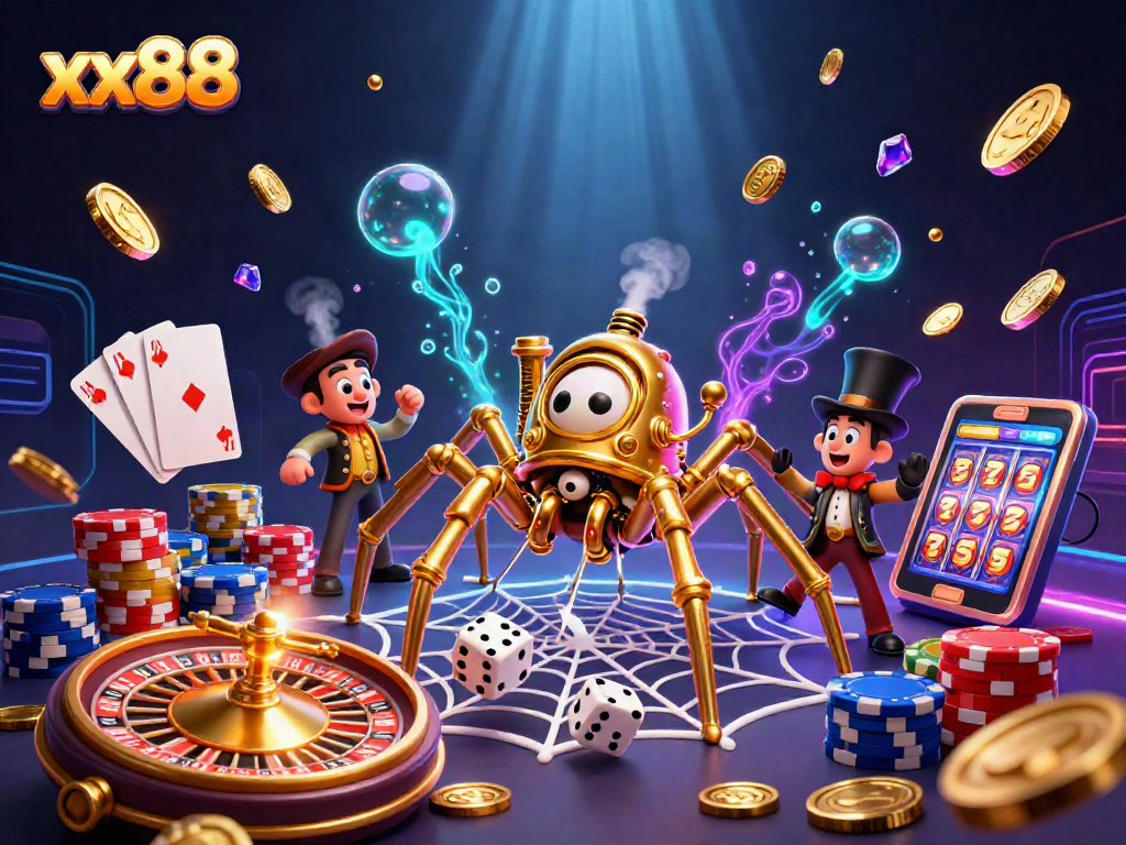 Experience exciting gameplay with xx88's steampunk casino elements and vibrant atmosphere.