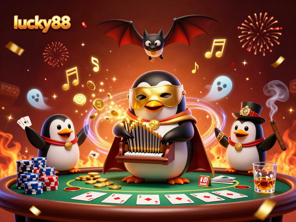 Experience thrilling wins at lucky88 with a vibrant 3D casino scene packed with excitement.