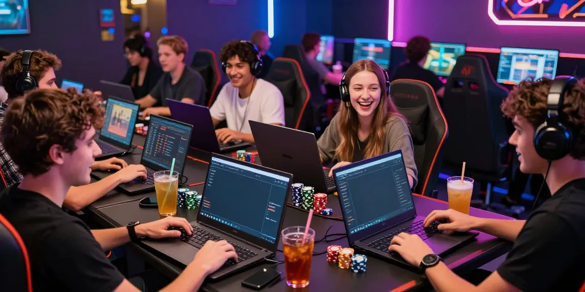Players enjoying diverse games on the GEM88 platform in a vibrant gaming lounge.