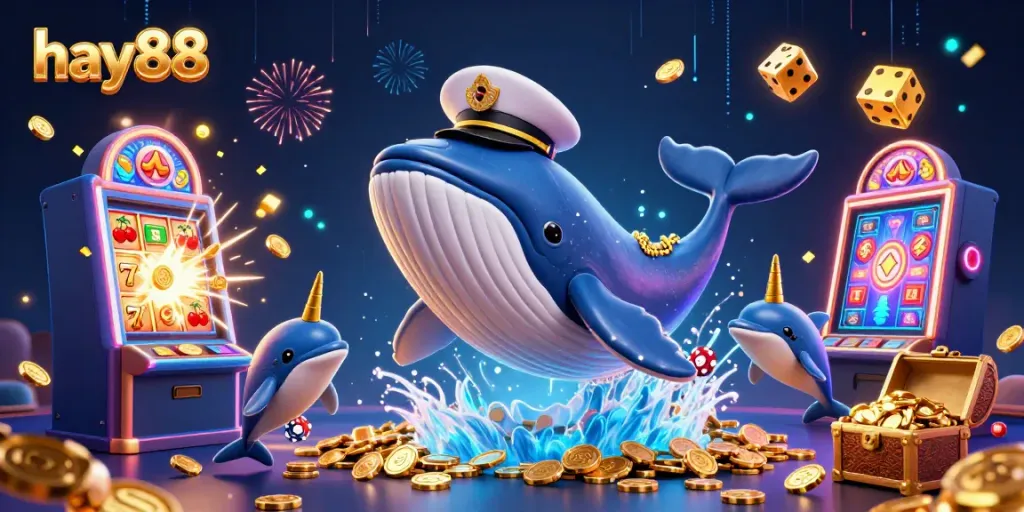 Experience thrilling gaming adventures with hay88's vibrant casino scene featuring whimsical sea creatures.
