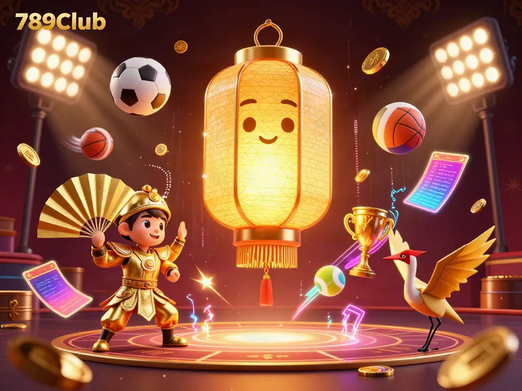 Engage with the vibrant energy of 789Club's casino scene, showcasing exciting sports betting elements and dynamic characters.