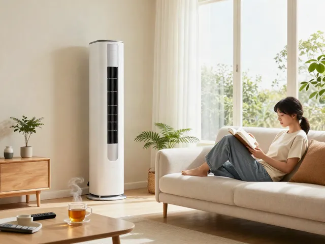 Person enjoying comfort with a mini split AC in a stylish living room.