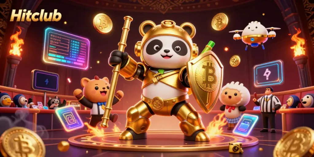 Experience thrilling gameplay at Hitclub with a golden panda pilot in a vibrant casino!