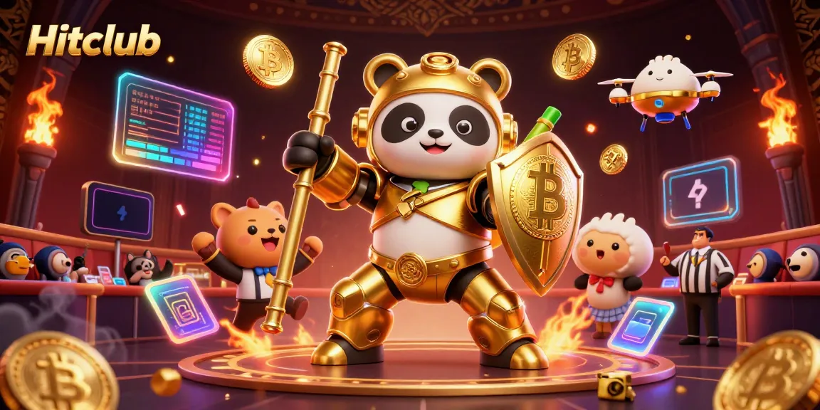 Experience thrilling gameplay at Hitclub with a golden panda pilot in a vibrant casino!