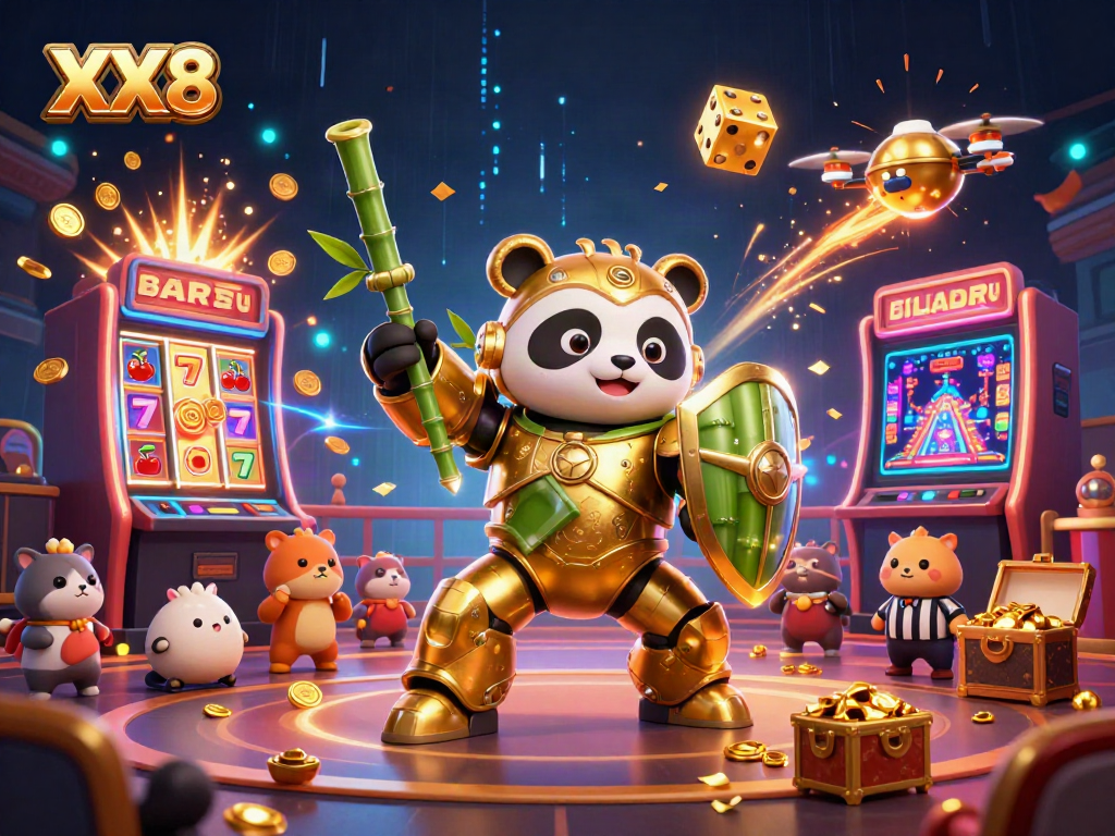 Experience the thrill of XX8 Casino with vibrant 3D characters and jackpot elements.