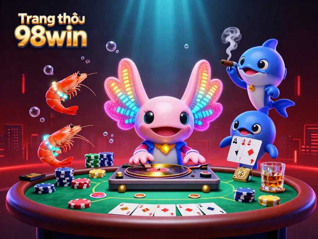 Experience the excitement of Trang chủ 98win with vibrant 3D characters and dynamic casino elements.