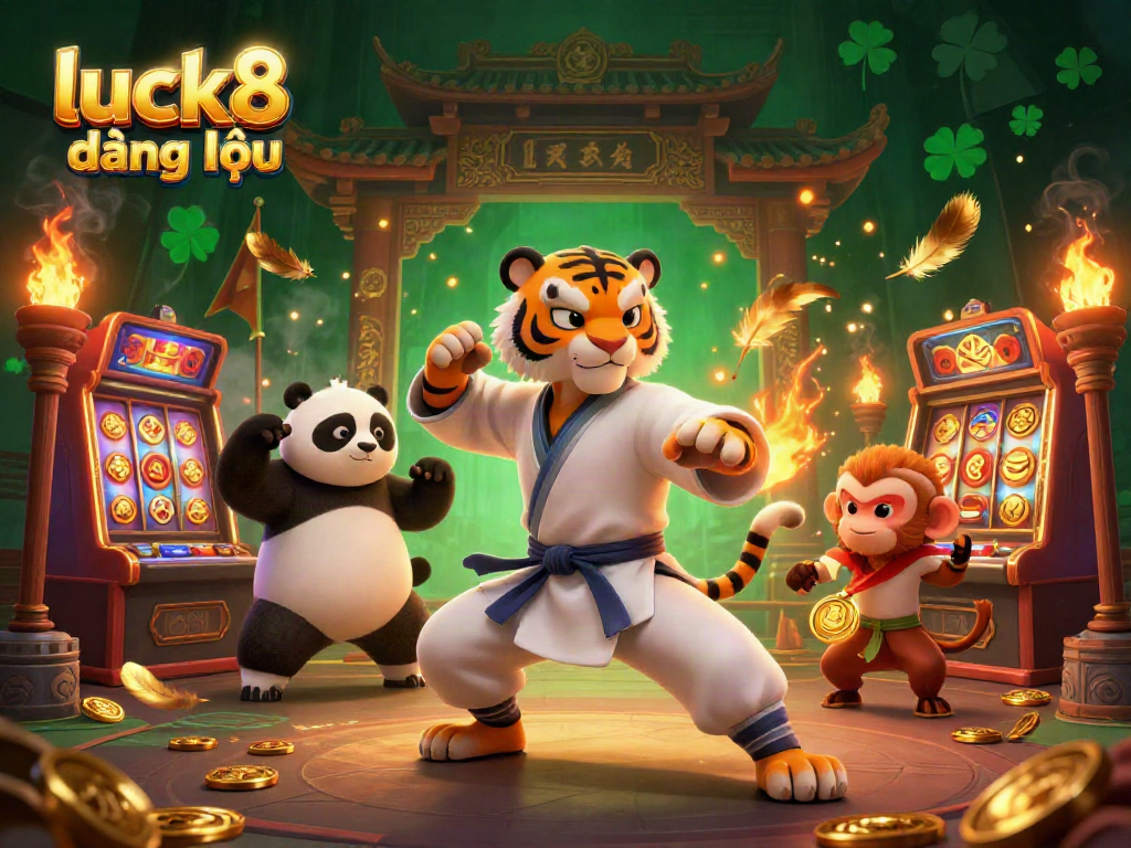 Engage in luck8 đăng nhập as the kung fu tiger master guides players through a vibrant online casino adventure.