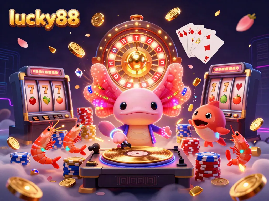 Experience thrilling gameplay with lucky88 as vibrant characters celebrate a jackpot win in this engaging casino scene.