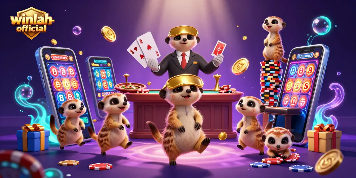 Experience the vibrant winlah-official casino scene filled with animated meerkats and dynamic games.