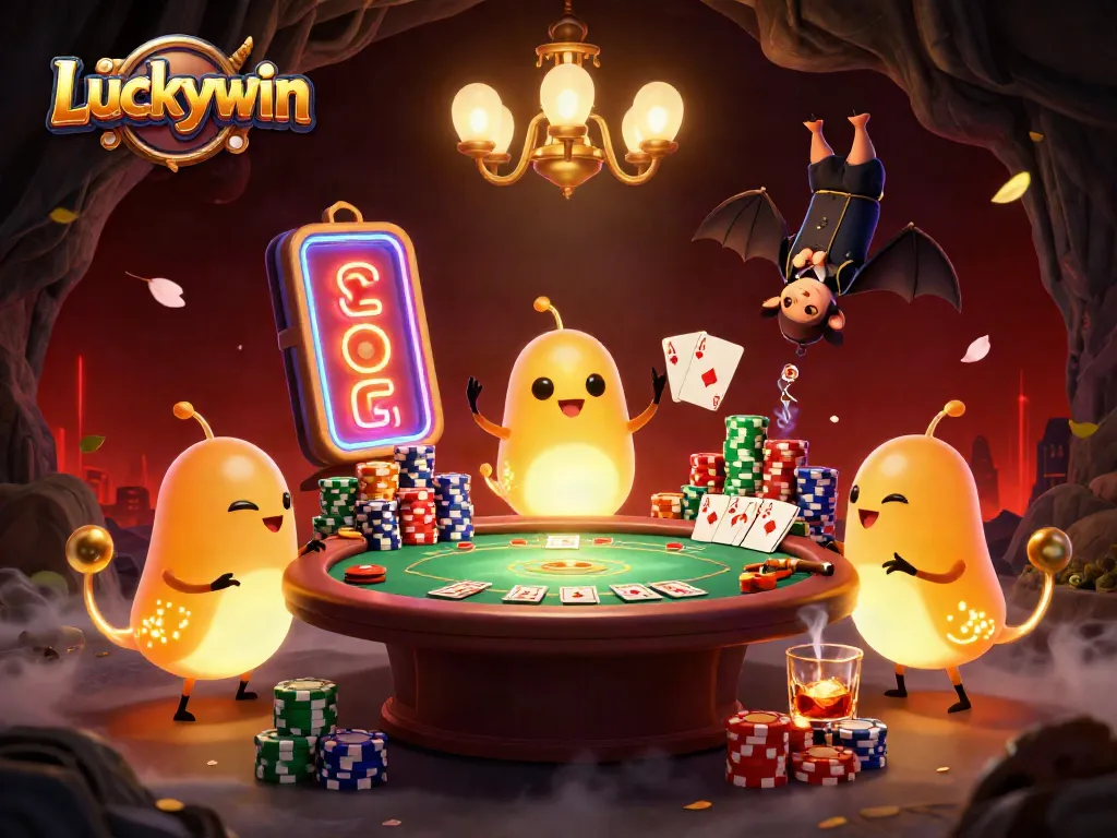 Experience the excitement of Luckywin's vibrant cave casino, where glowworms light up the games.