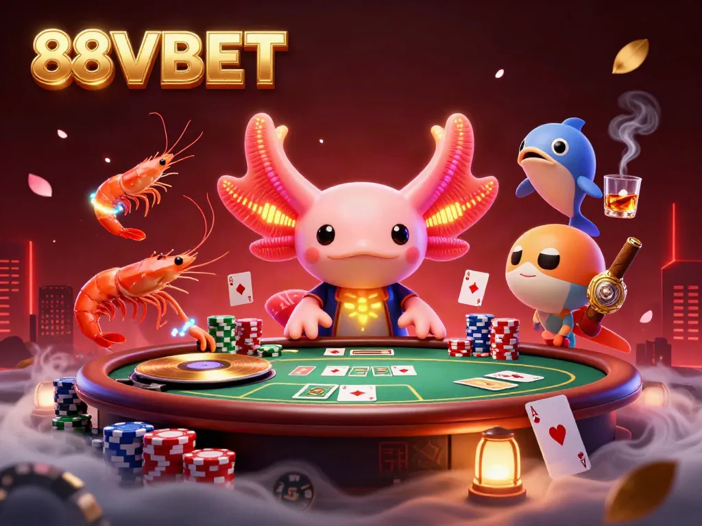 Experience the vibrant energy of 88VBET through a lively underwater casino scene illustrating fun gambling moments.