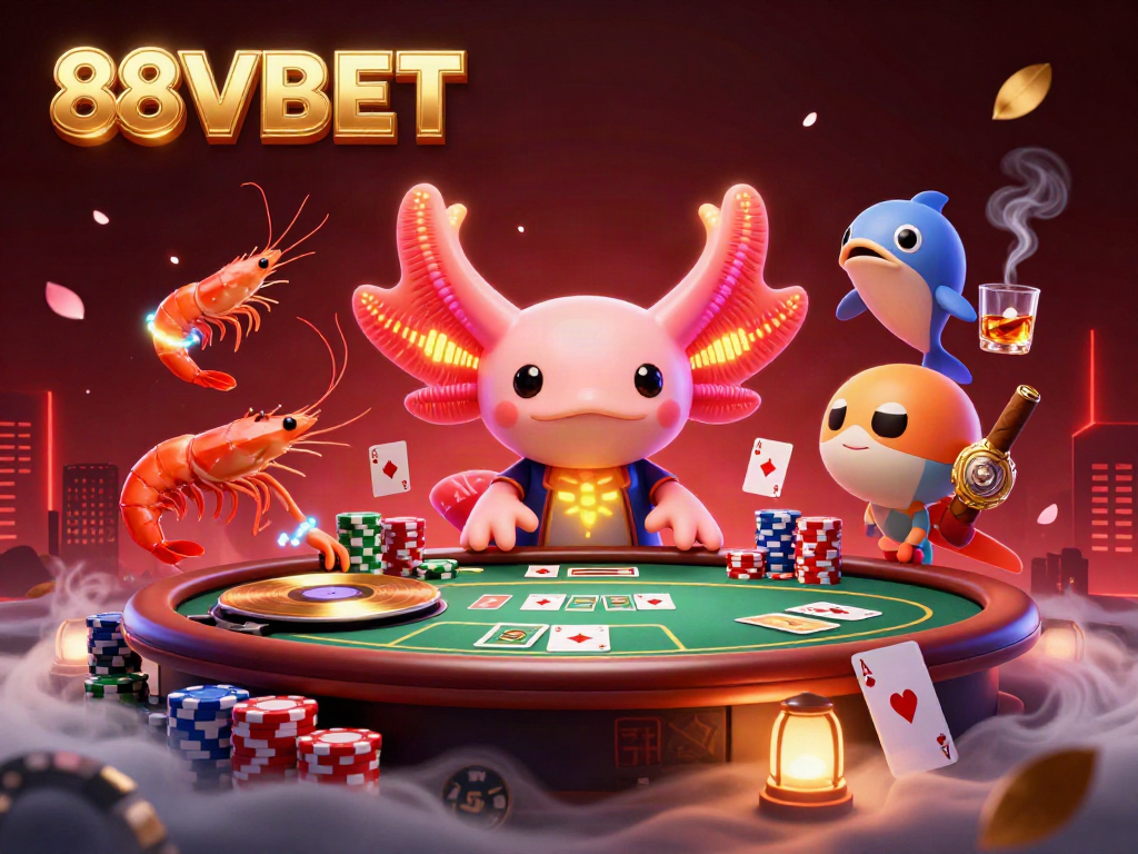 Experience the vibrant energy of 88VBET through a lively underwater casino scene illustrating fun gambling moments.