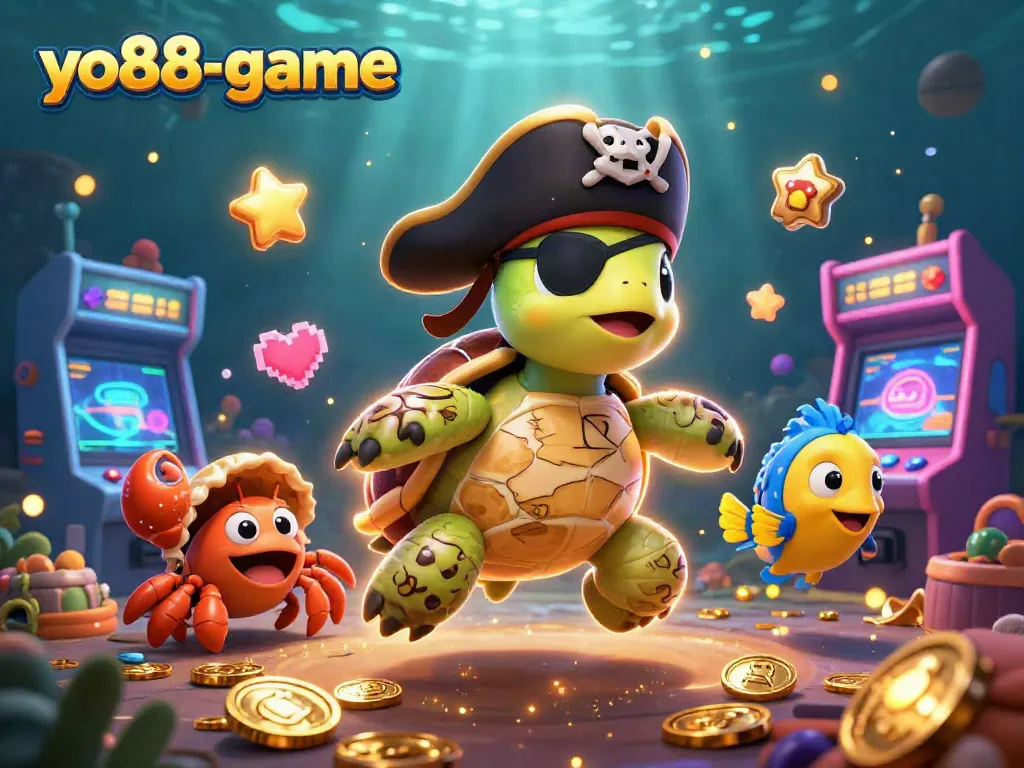 Experience winning moments at yo88-game with vibrant casino-themed underwater adventure illustration.