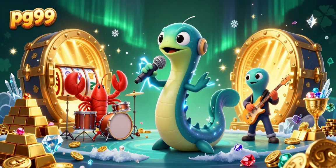 Engage with pg99's vibrant underwater casino scene featuring an electrifying DJ, music, and treasures.