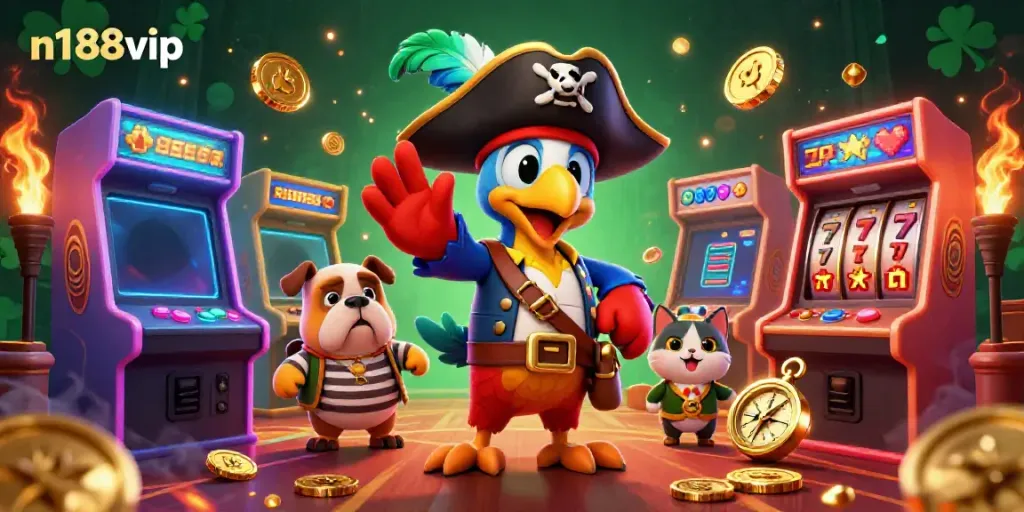 Experience thrilling games at n188vip with vibrant characters and exciting 3D casino elements.