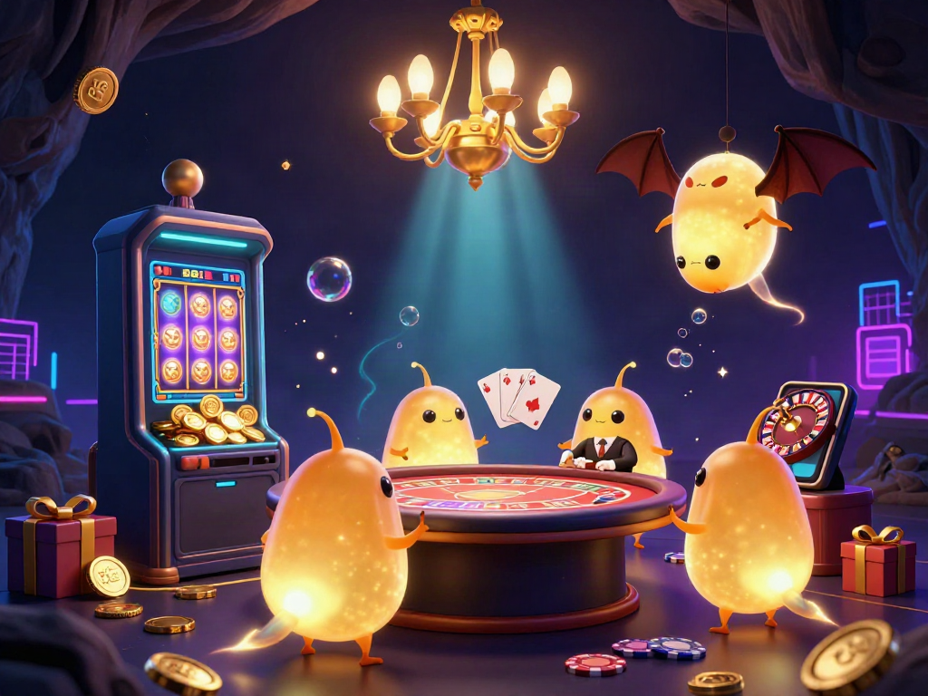 Experience the excitement of BGD88 casino games with glowworms illuminating a vibrant cave scene.